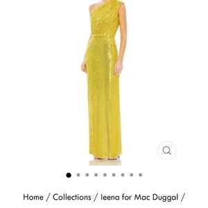 Yellow one shoulder sequin Ienna for Mac Duggal dress
